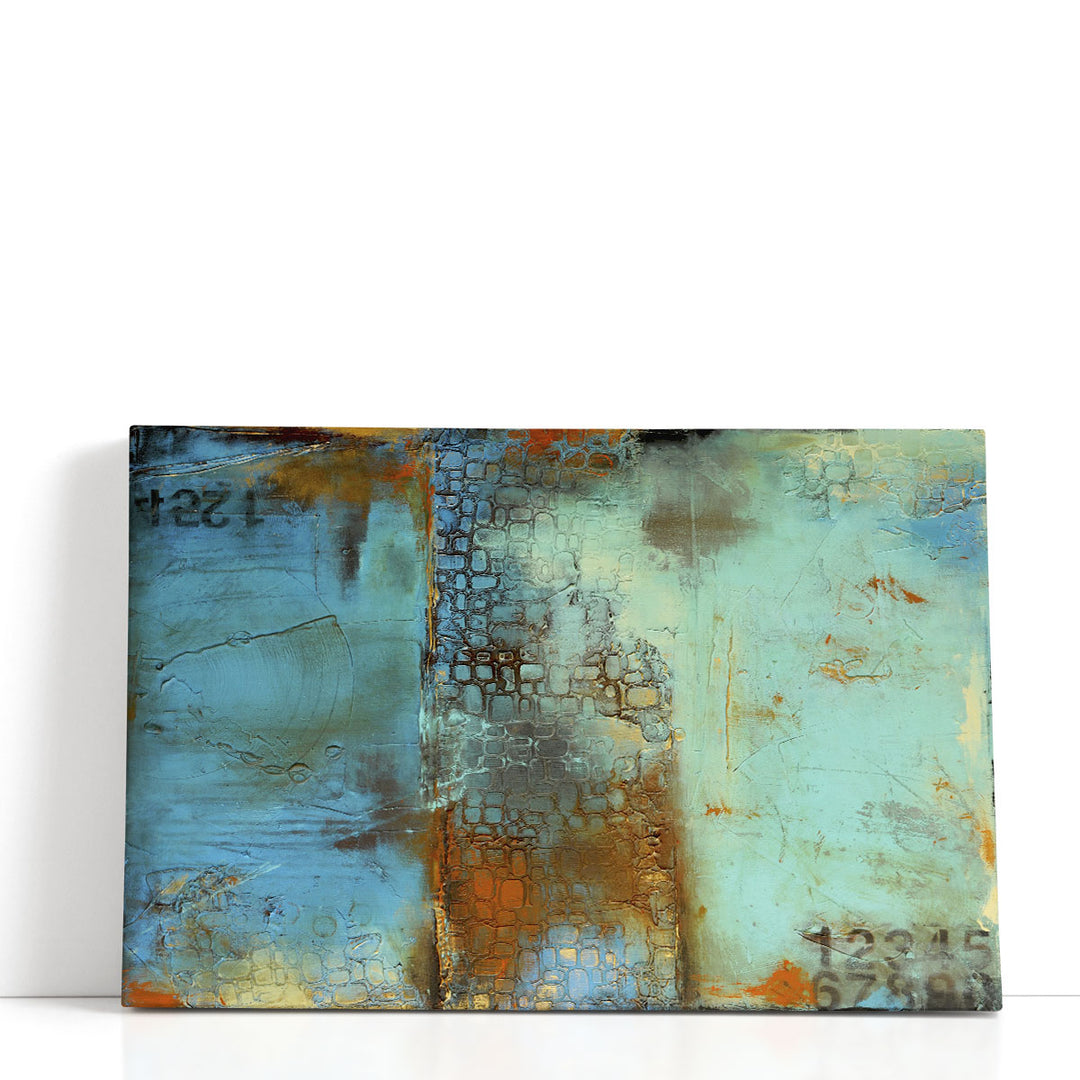 Teal Abstract Art vibrant brushstroke pattern