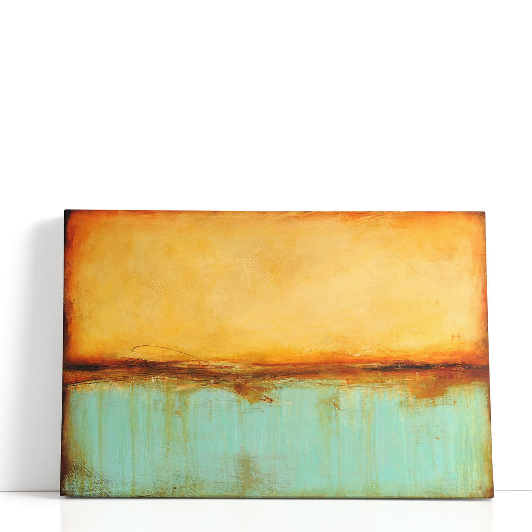 Serenity - Abstract art prints – orange and blue strokes Print Wall Art