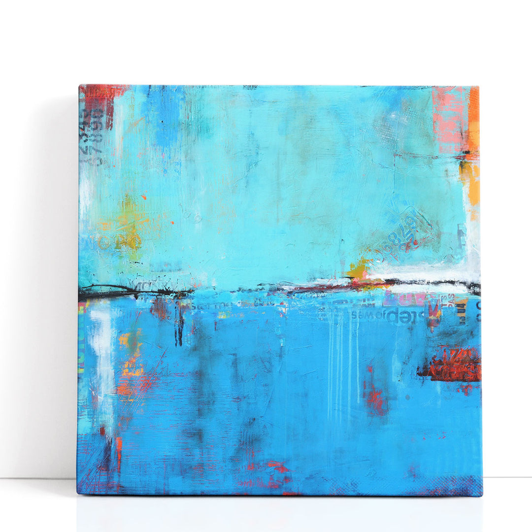 Blue Framed Wall Art – bold color block composition