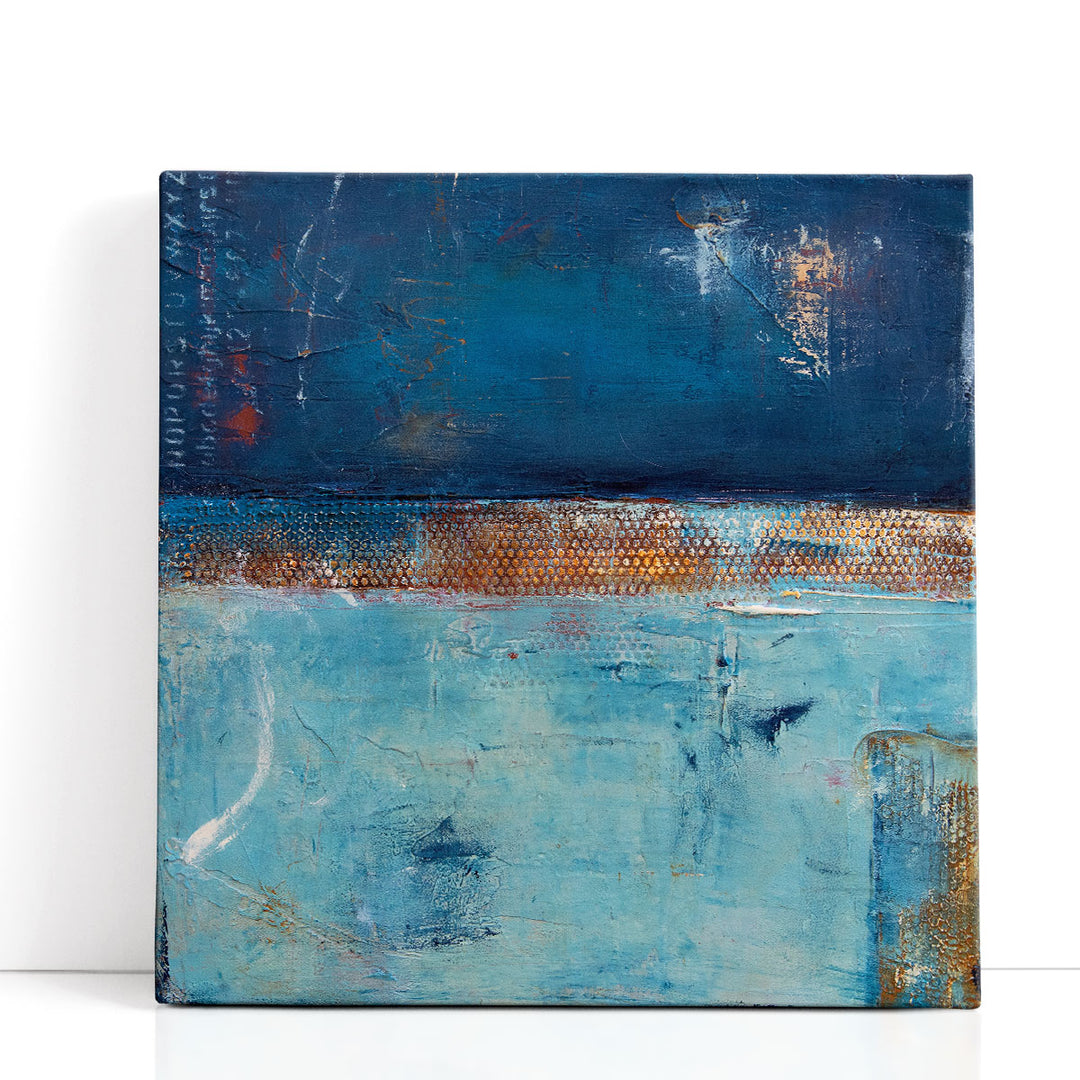 Blue abstract art with modern brushstroke texture