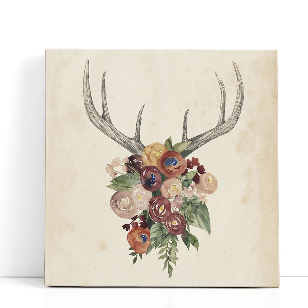 Flower Antlers I - Canvas Print Wall Art