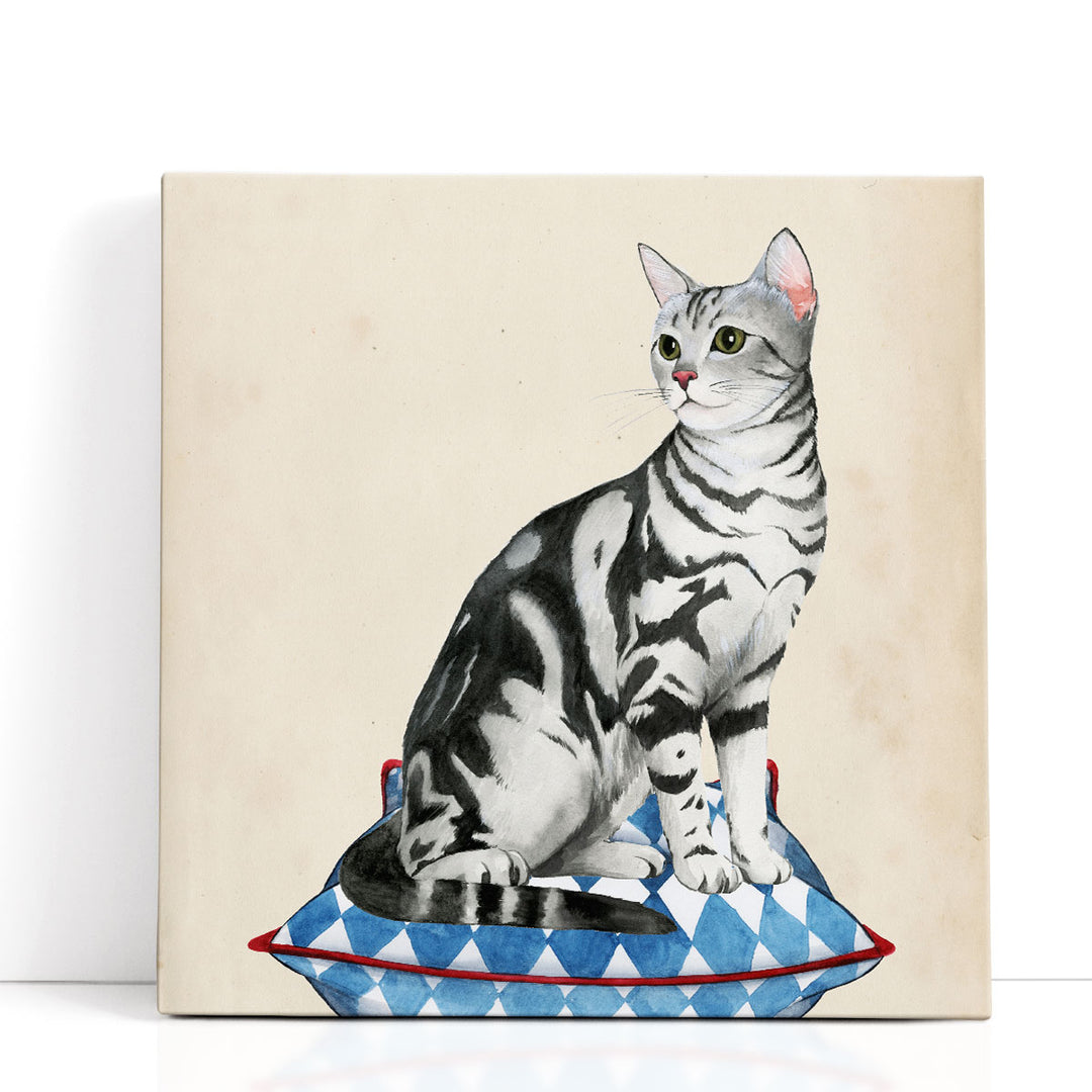 Lady Cat I Black And White - Canvas Print Wall Art