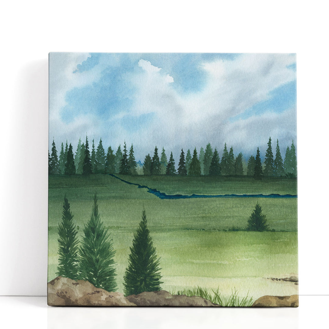 Trees By The River I - Canvas Print Wall Art