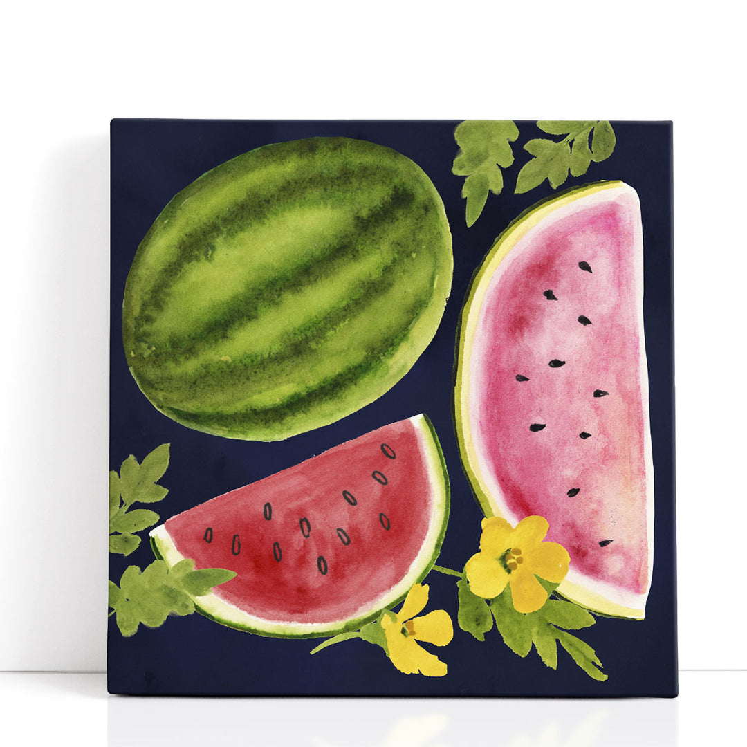 Watermelon Fruit Wall Art – ripe watermelon slice illustration