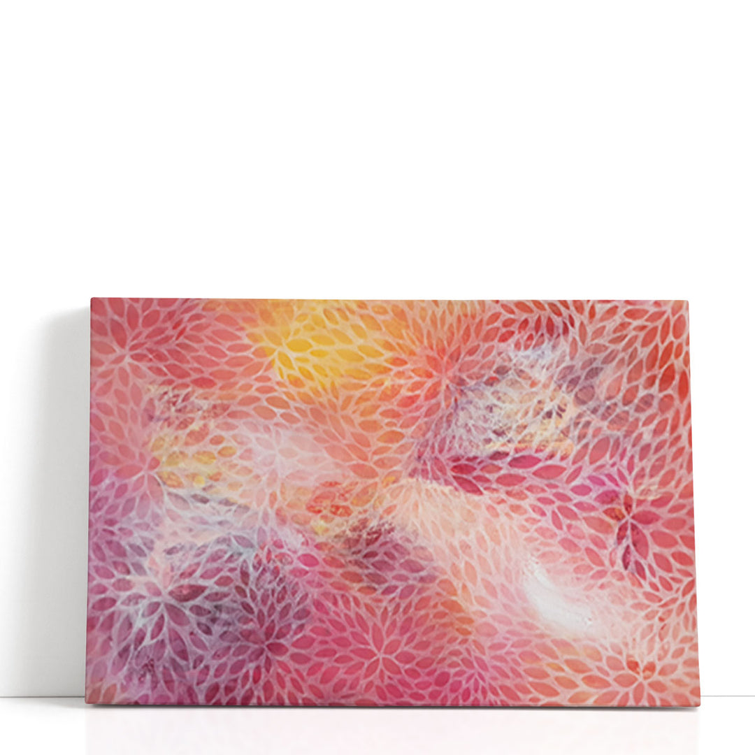 pink floral wall art – delicate blossom canvas