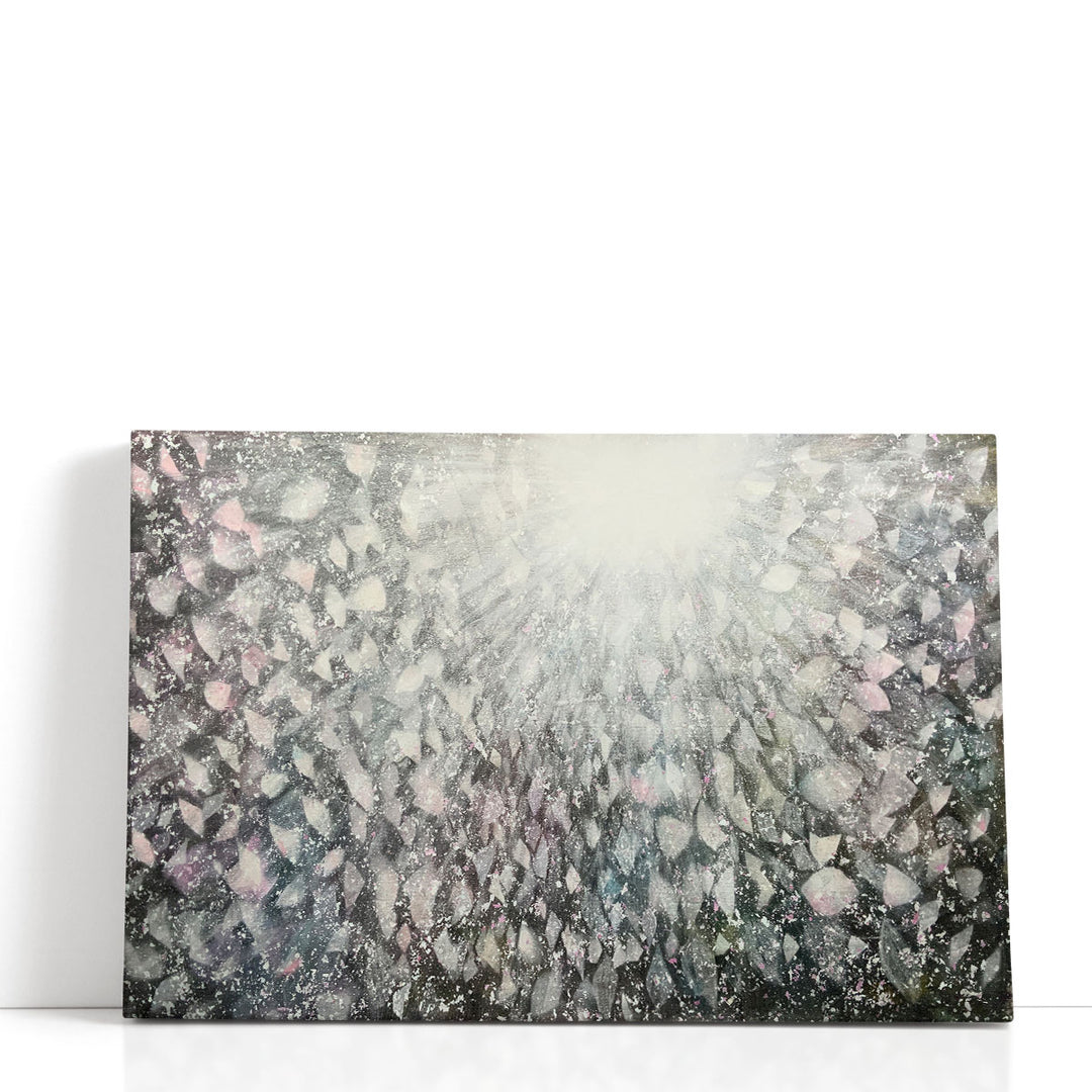 abstract wall art textured gray waves