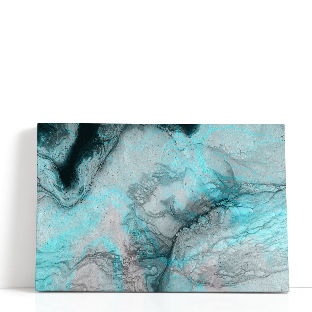 Blue abstract art with textured strokes