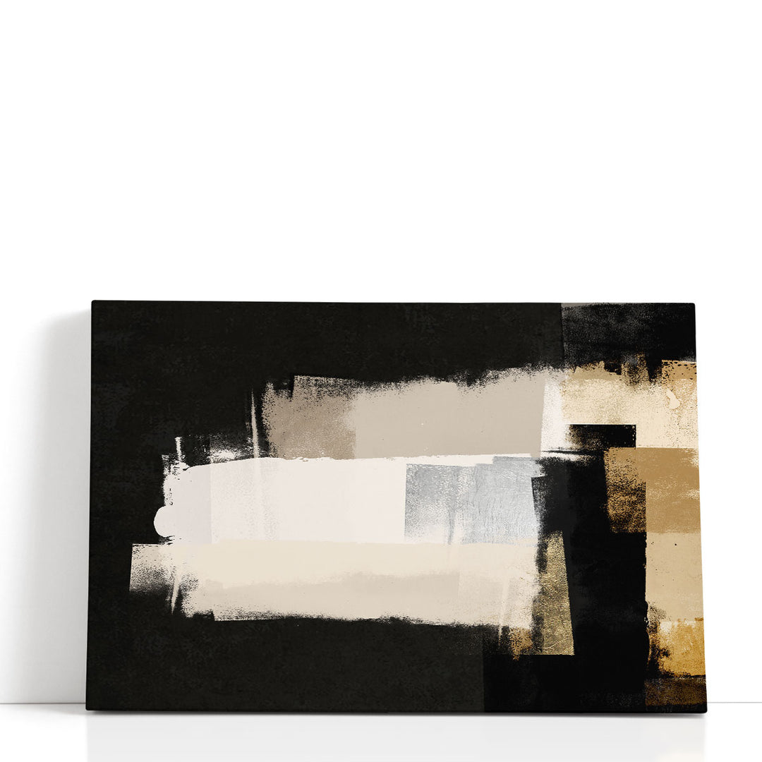 Repositioned 1 Metallic Black and White - Canvas Print Wall Art