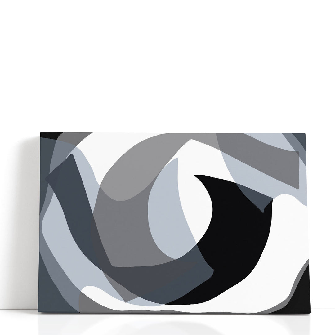 Black and Gray Abstract Wall Decor dynamic monochrome texture