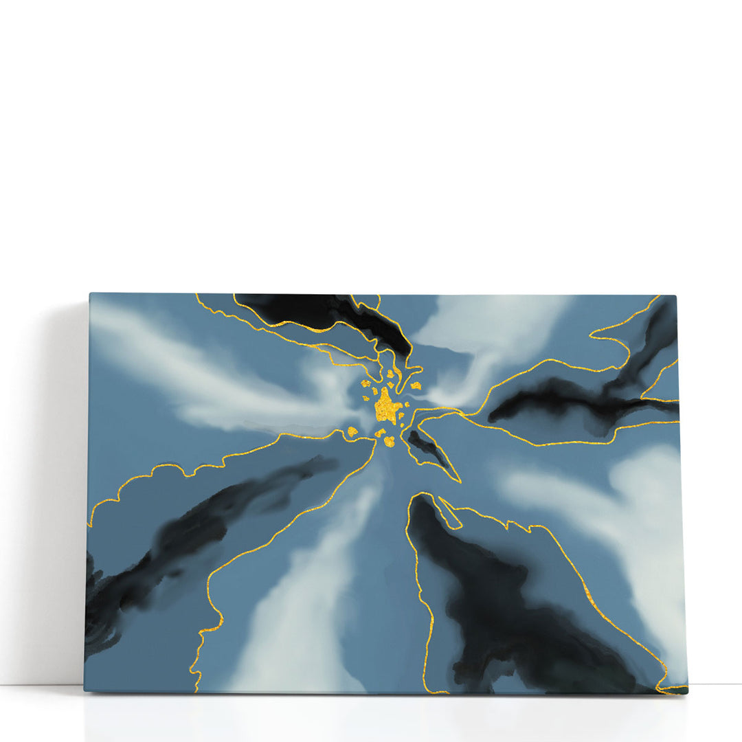 Marble wall decor sleek black blue veins