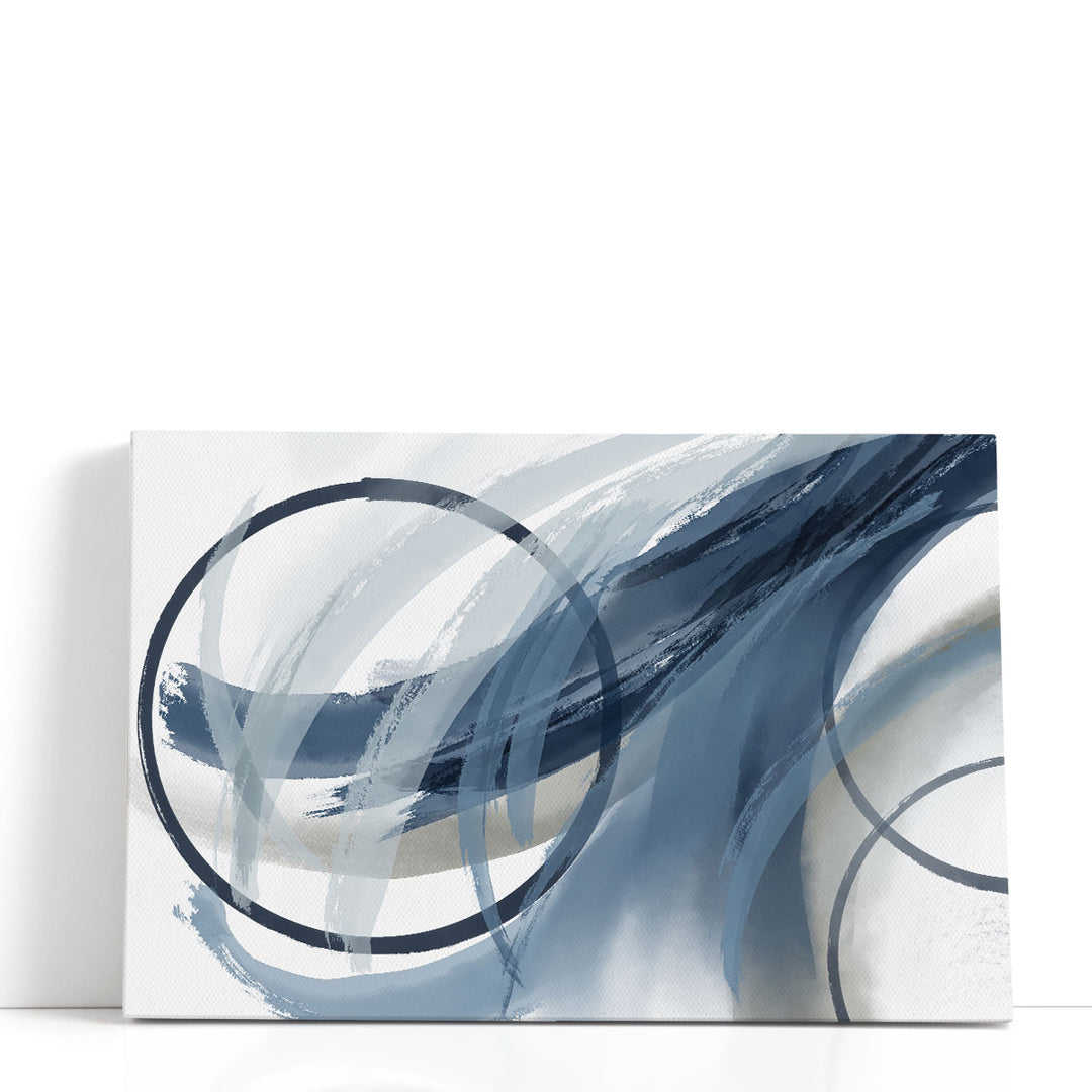 Blue Abstract Painting serene navy brushstrokes