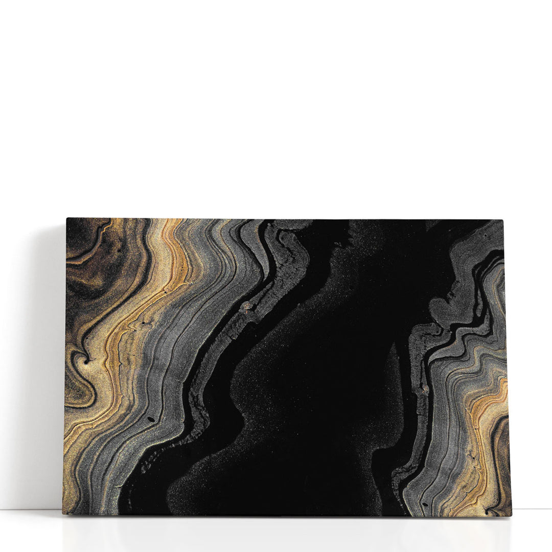 Black Marble Wall Decor ebony veined pattern