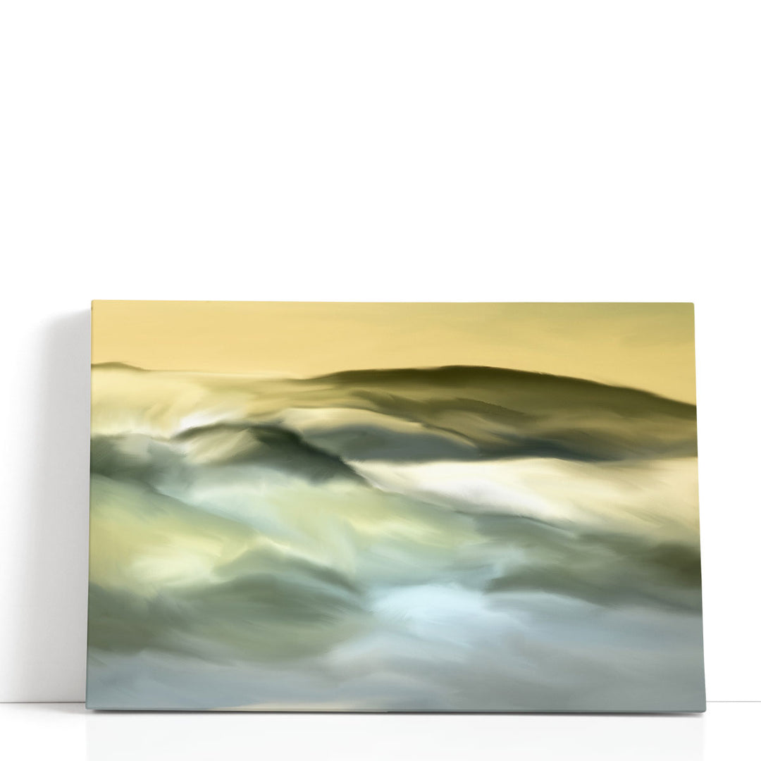 nature wall painting – abstract hillside curves