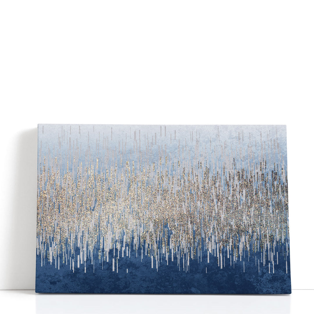 Blue Oceanic Waves Print sweeping azure curves