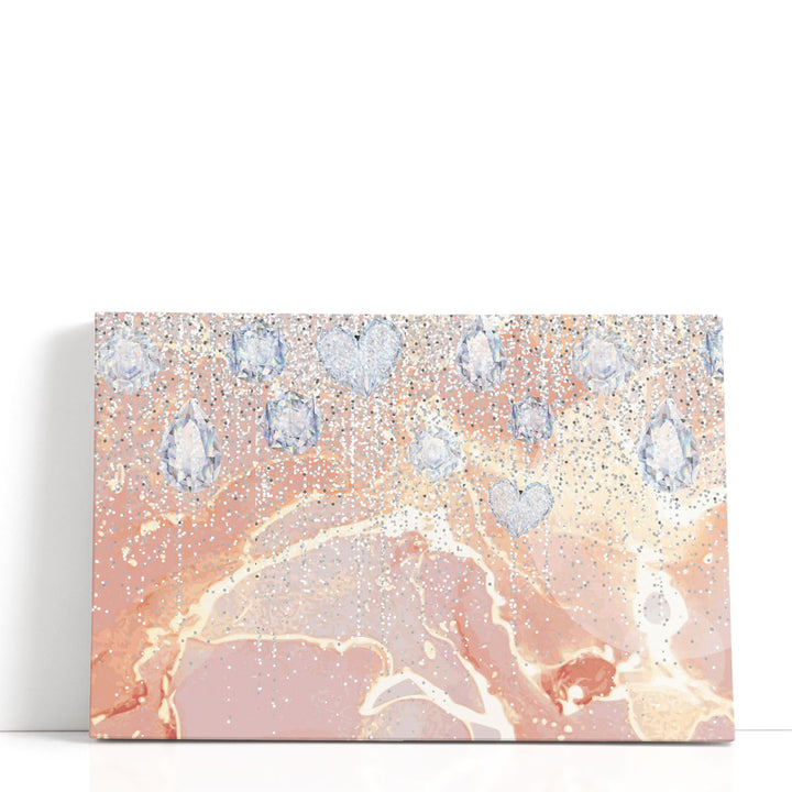 Rose glitter canvas art pink sparkle