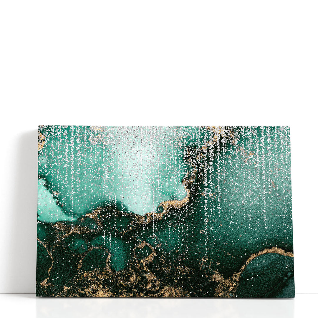 Marble wall art – emerald green marble veins