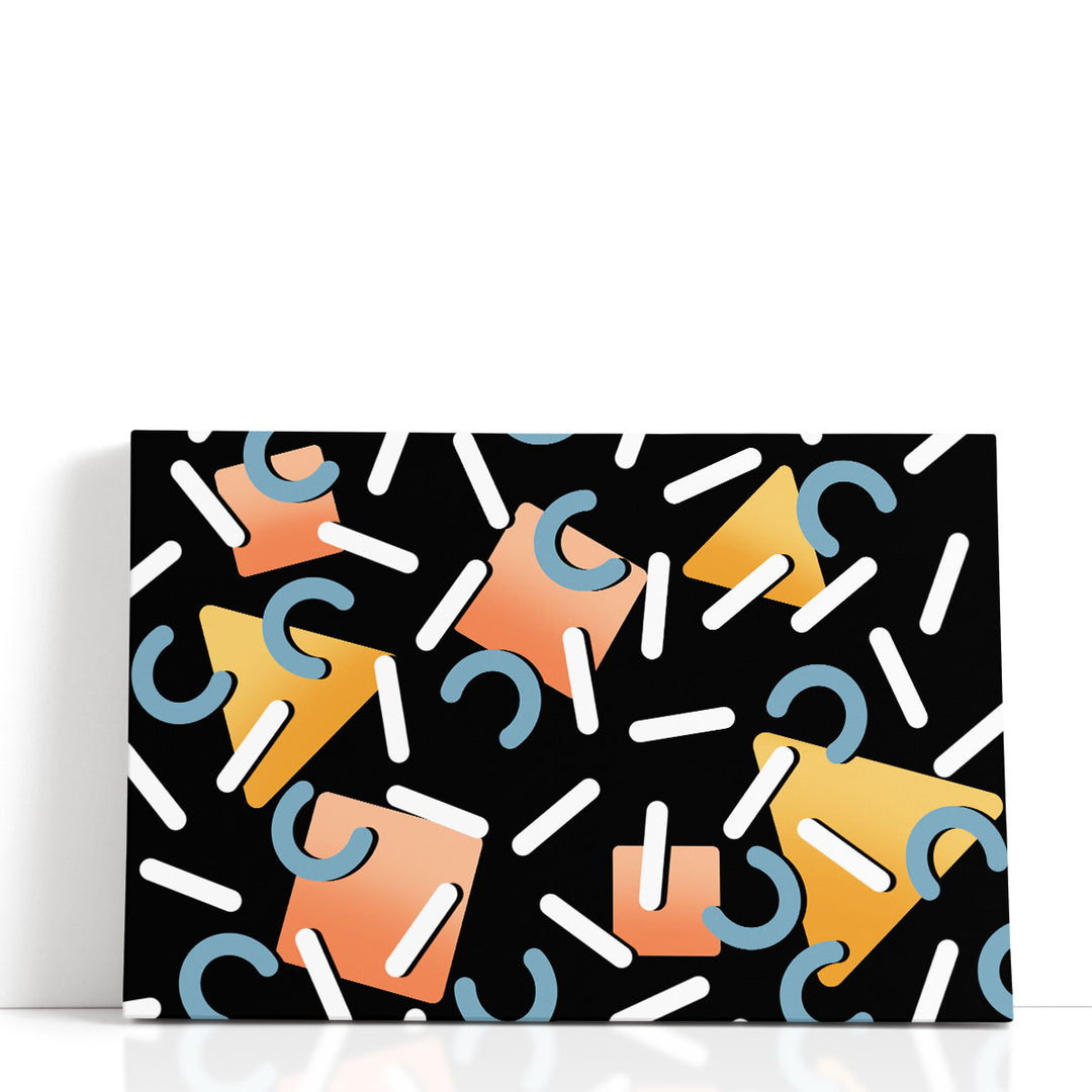 Black abstract art with bold shapes