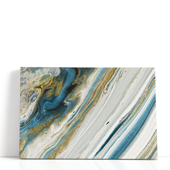 large contemporary wall art dynamic blue waves