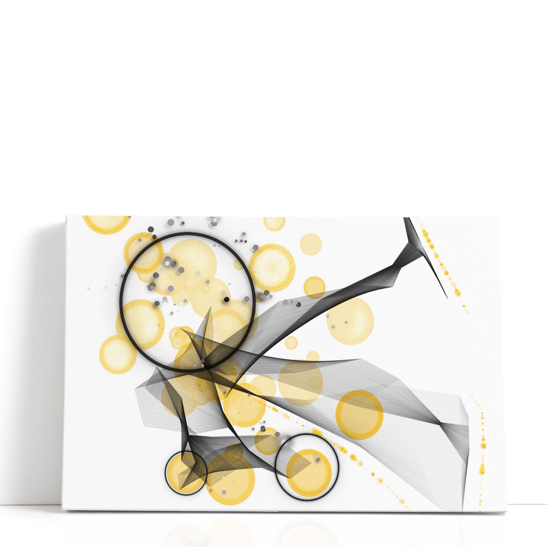 White abstract wall art with modern circles