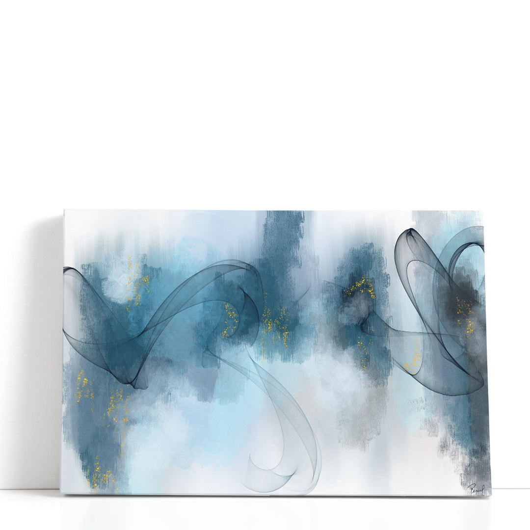 modern abstract wall art bold blue strokes