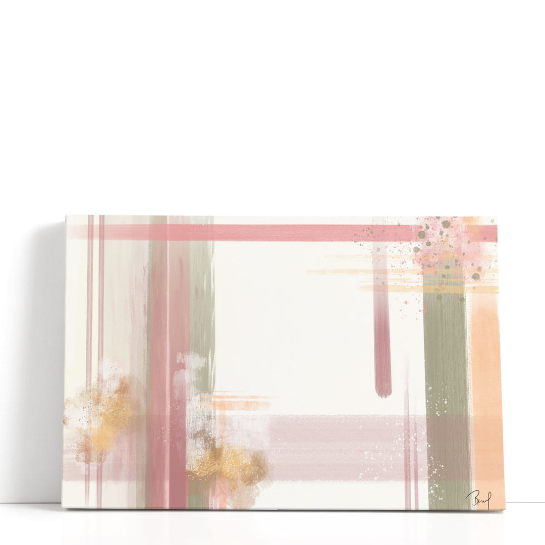 Neutral Abstract Canvas Painting – soft pink and beige brushwork