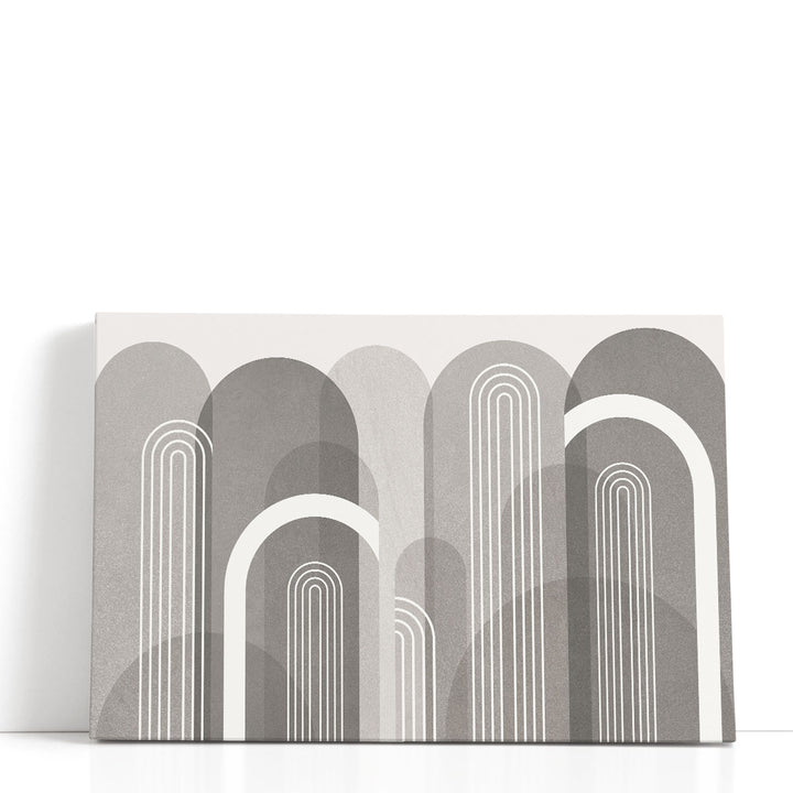 MidCentury Arches Stone - Canvas Print Wall Art