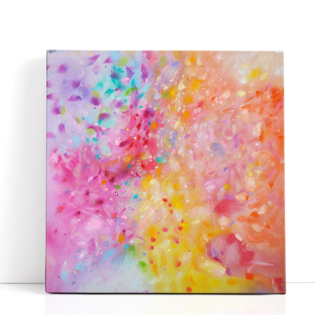 colorful wall art vibrant rainbow brushstrokes