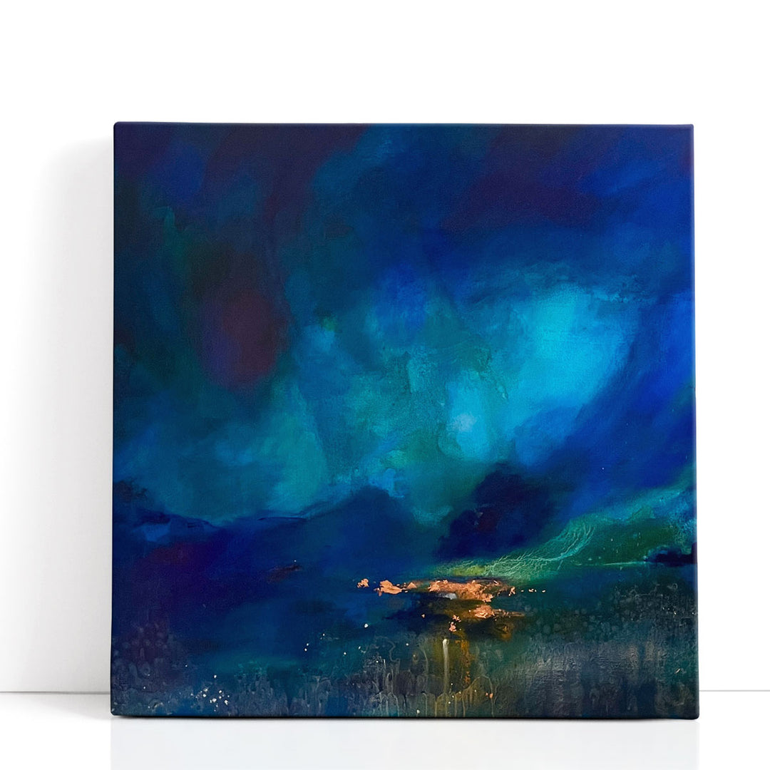 Blue abstract scenic wall art ocean vista