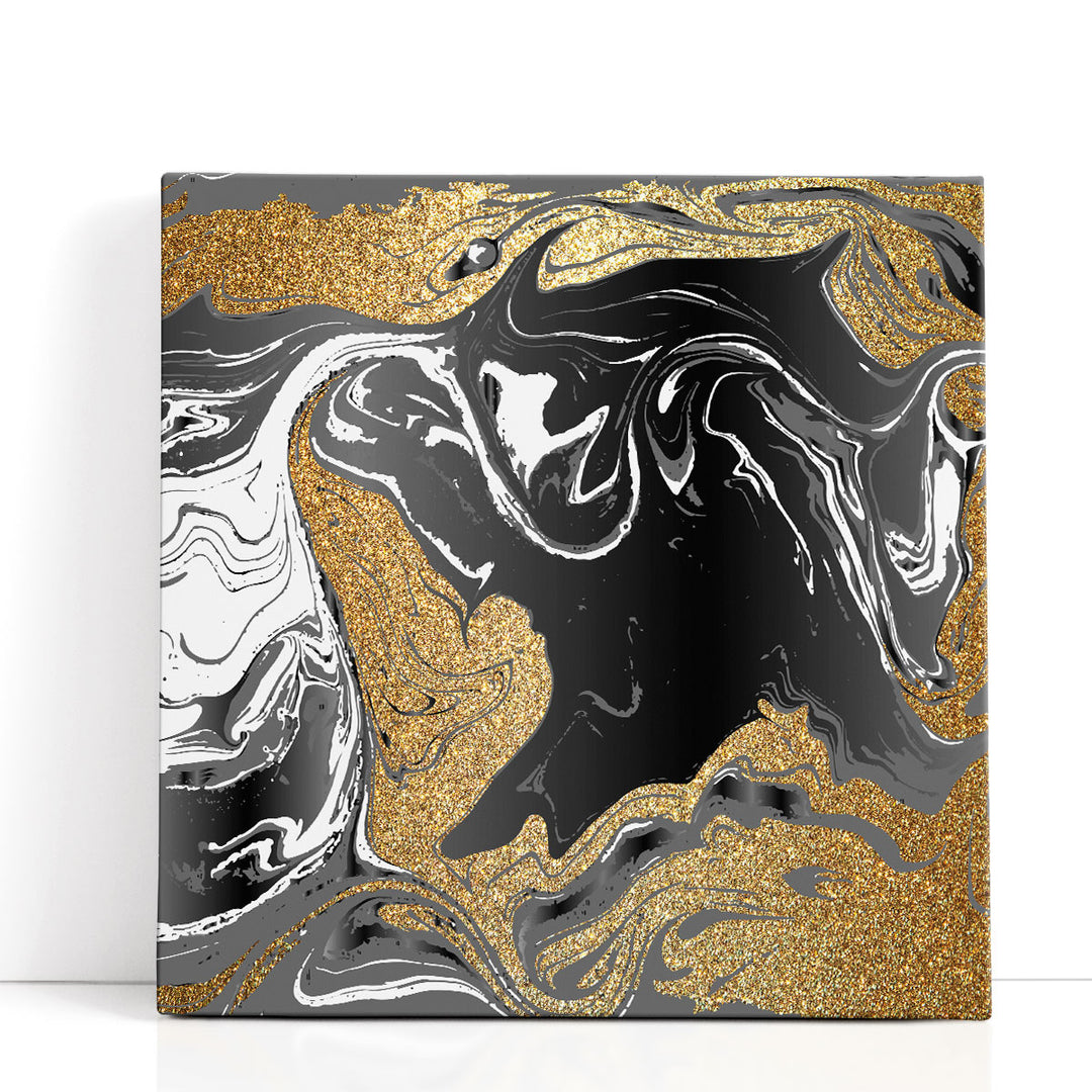 black and gold abstract wall art marble veins
