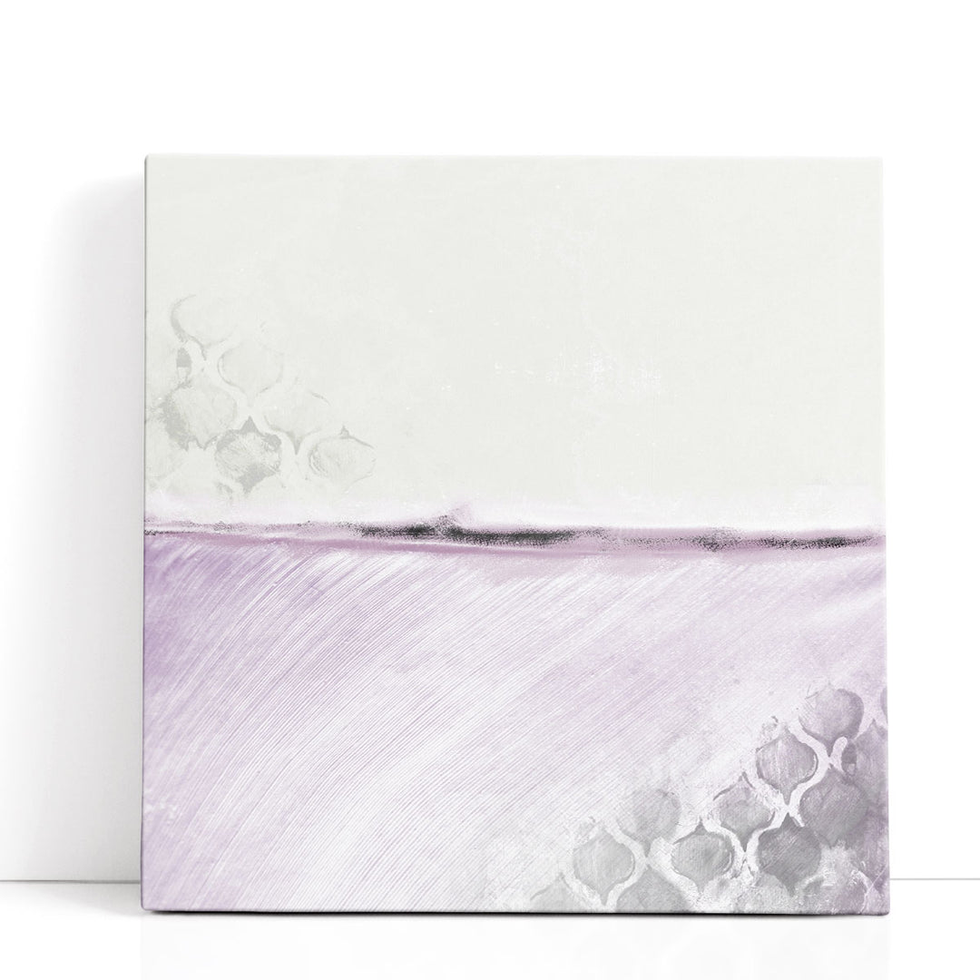 white abstract art – purple brushstroke