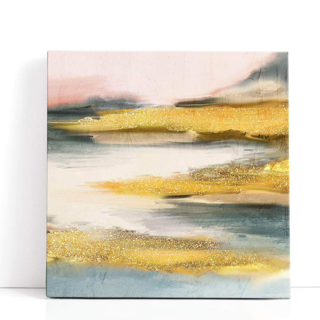 yellow abstract art – bold watercolor stroke