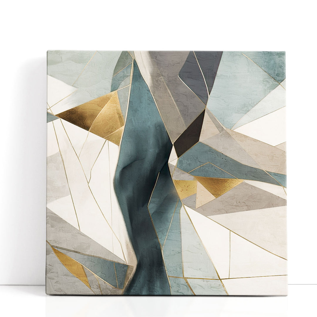 abstract geometric wall art – neutral intersecting shapes