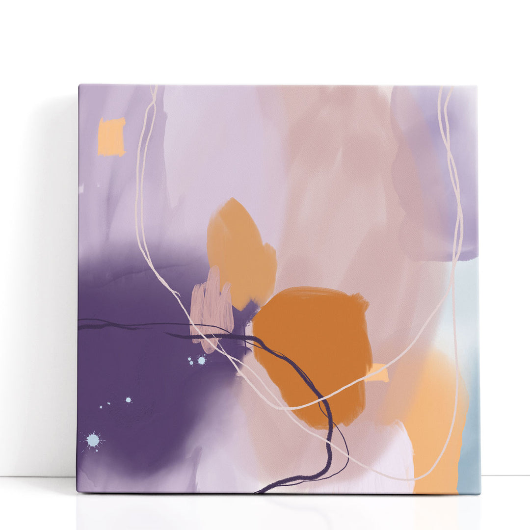 Whimsical Art Prints – vibrant orange purple abstract design