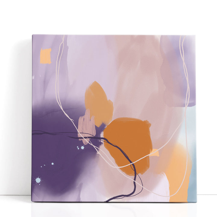 Whimsical Art Prints – vibrant orange purple abstract design