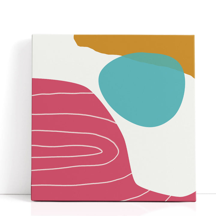 Abstract canvas wall art with fluid shapes