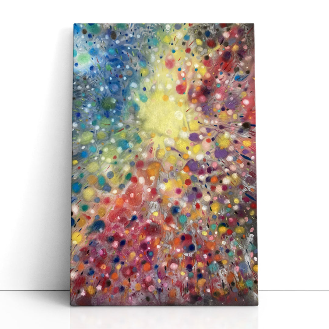 Colorful watercolor splashes abstract wall art
