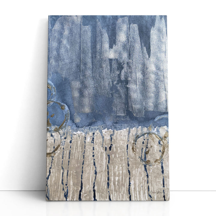 Blue abstract painting on plasma canvas