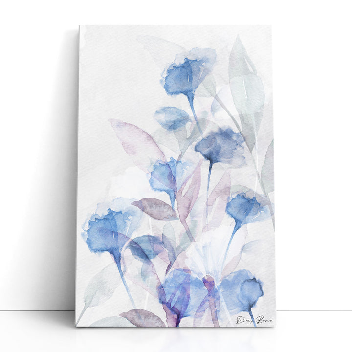 Flower Canvas Painting – soft blue petals