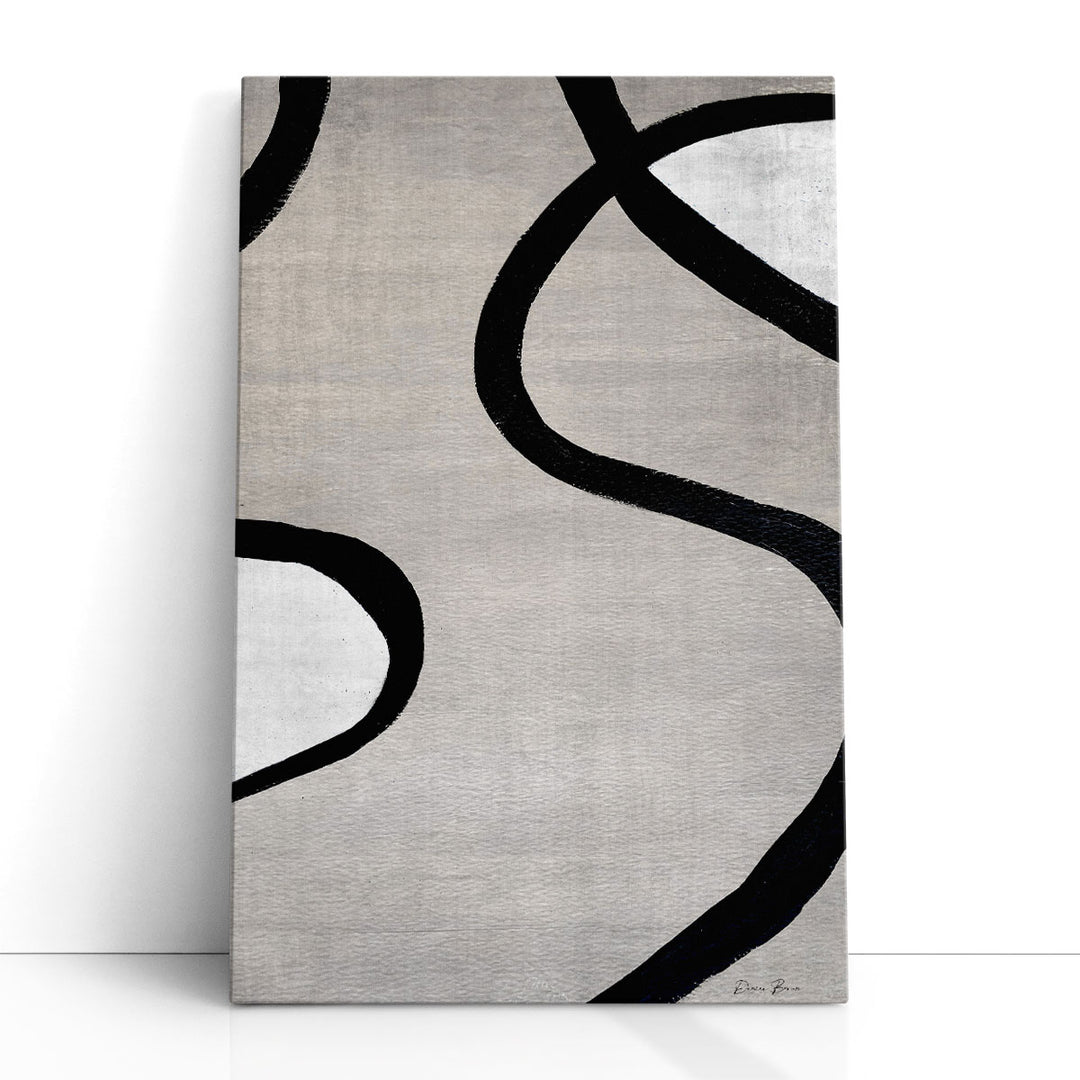 neutral abstract wall art – bold black lines on white