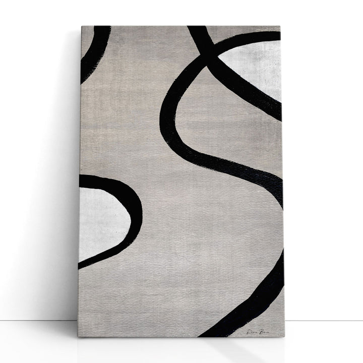neutral abstract wall art – bold black lines on white