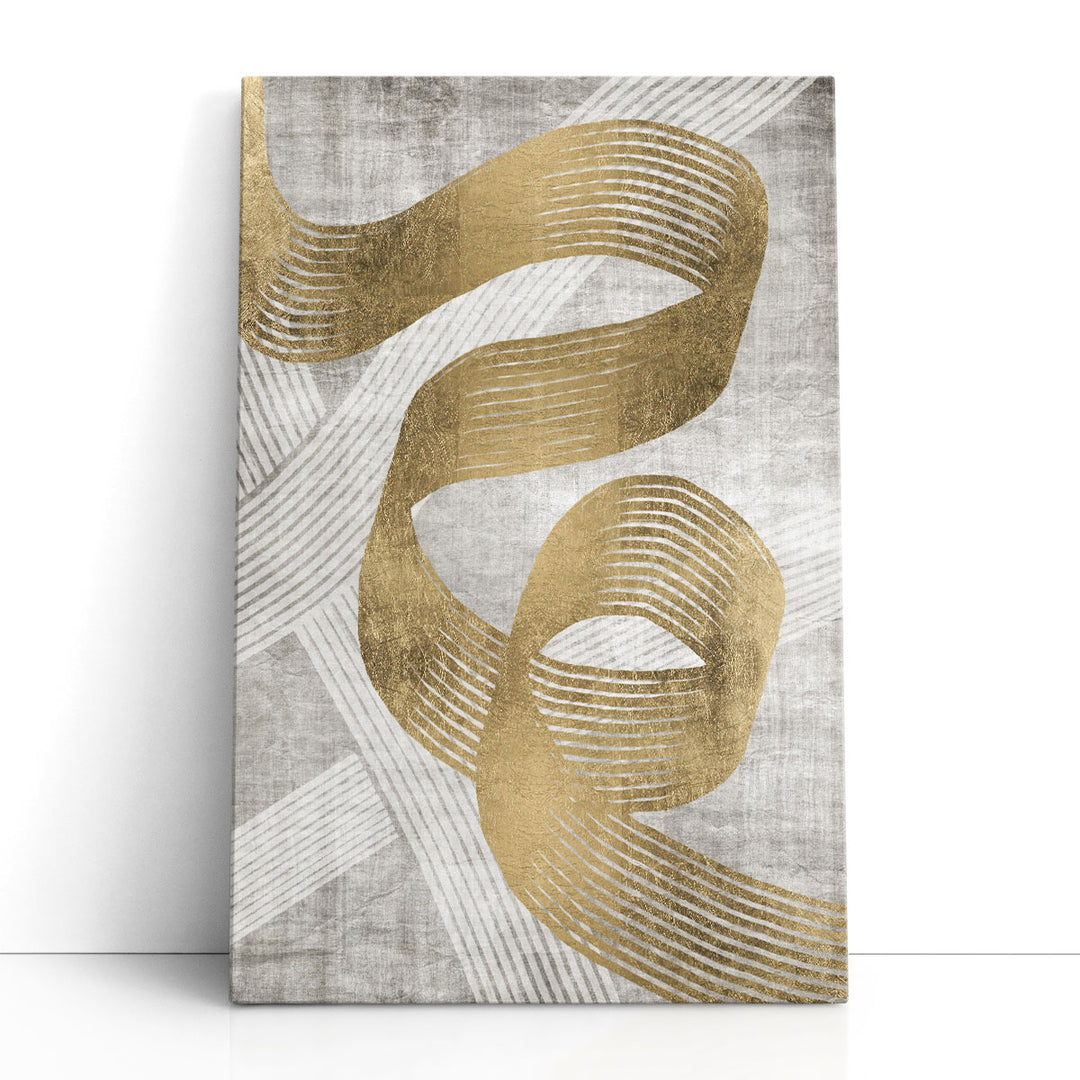 Abstract Gold Wall Decor metallic ribbon design