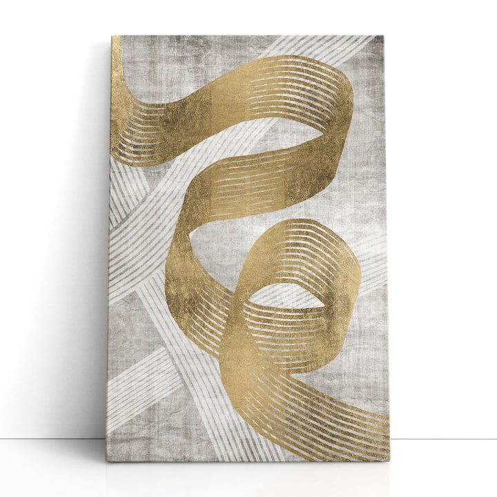 Abstract Gold Wall Decor metallic ribbon design