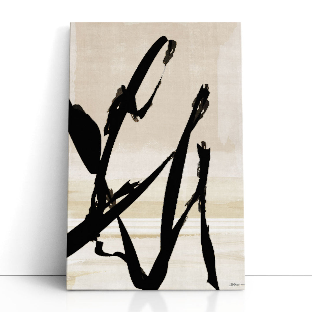 Black Abstract Wall Art – bold splashes on neutral background