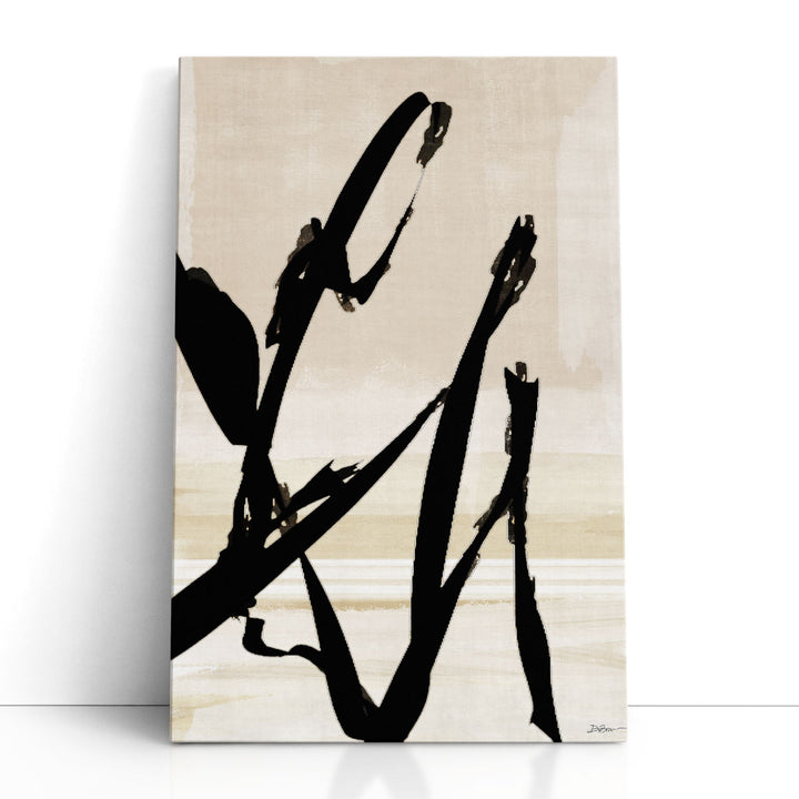 Black Abstract Wall Art – bold splashes on neutral background