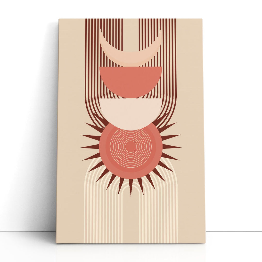 beige abstract art with flowing shapes