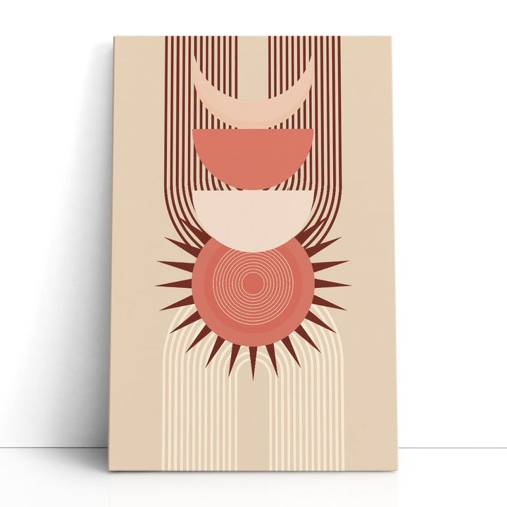 beige abstract art with flowing shapes