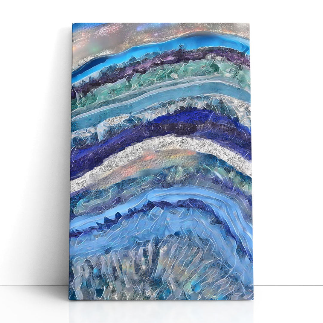 Blue Textured Wall Art raised relief pattern