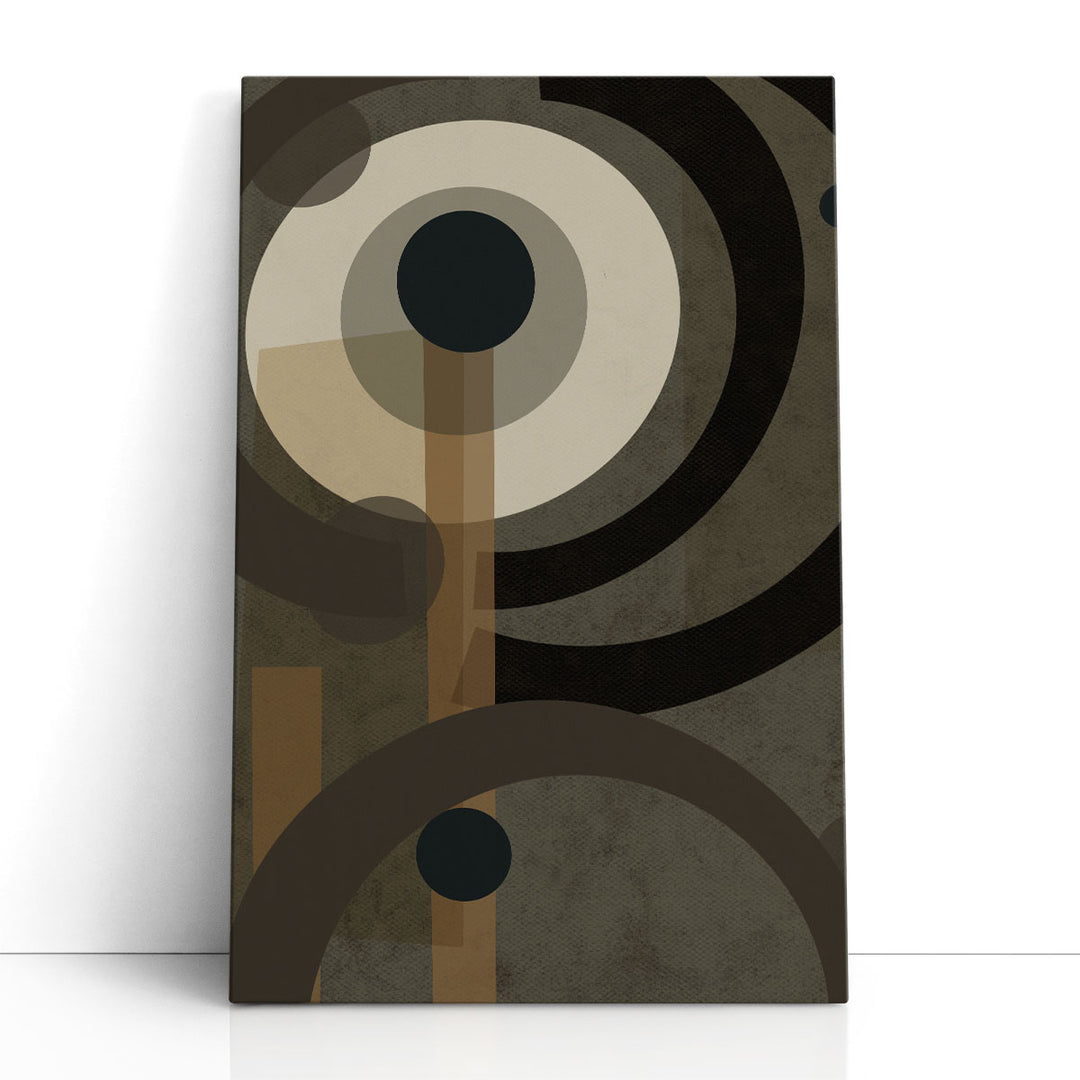 circle abstract art – brown geometric rings