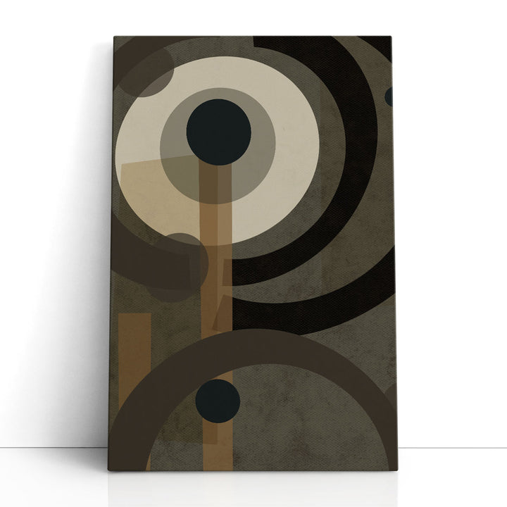 circle abstract art – brown geometric rings