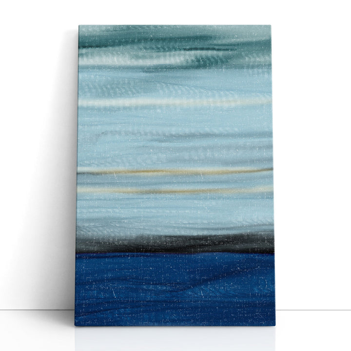 Blue abstract art with minimalist strokes